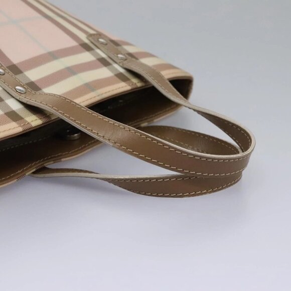 BURBERRY Nova Check Hand Bag PVC Pink Auth 114504 - Picture 8 of 16